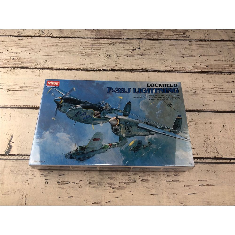 NEW IN BOX SEALED ACADEMY HOBBY MODEL‎ KITS LOCKHEED P-38J LIGHTNING #2126, 1/48